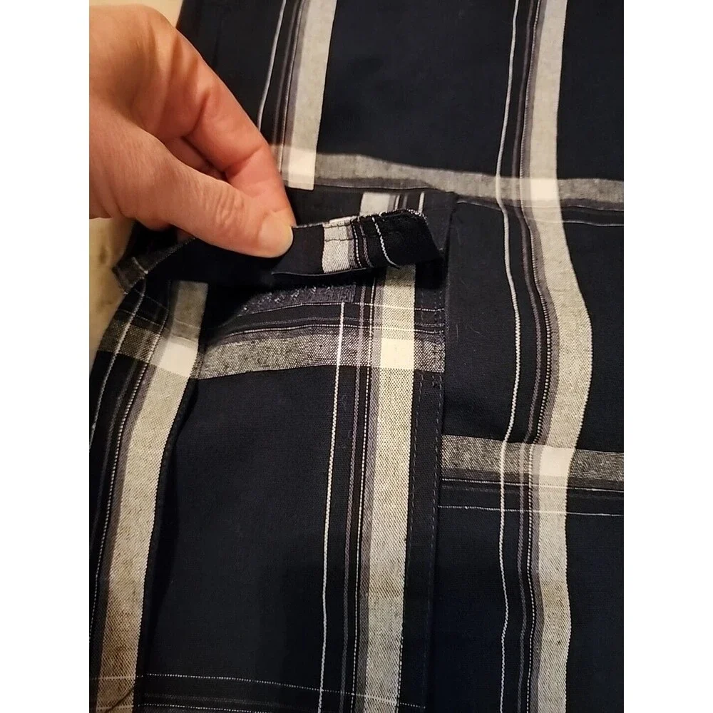 Nwt Shaka Wear Cargo Shorts Men's Sz 4XL Navy BluePlaid Drawstring Elastic Waist - Picture 2 of 13